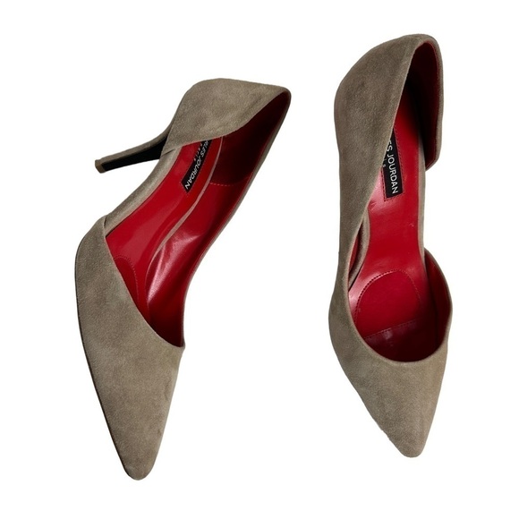 Charles Jourdan Paris Suede D’orsay Leather Heels 8.5 - Picture 1 of 9
